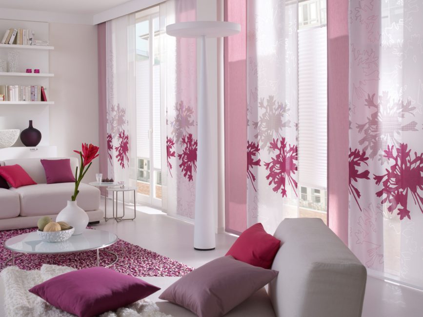 Estampa floral em cortinas