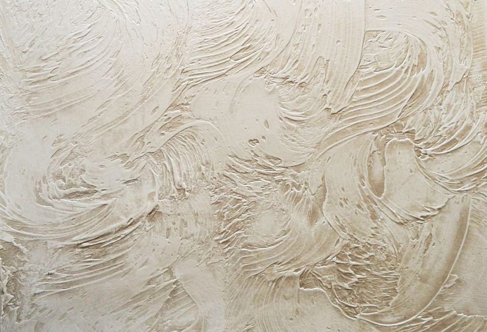Este é um gesso fibroso usado para criar superfícies densas e texturizadas.
