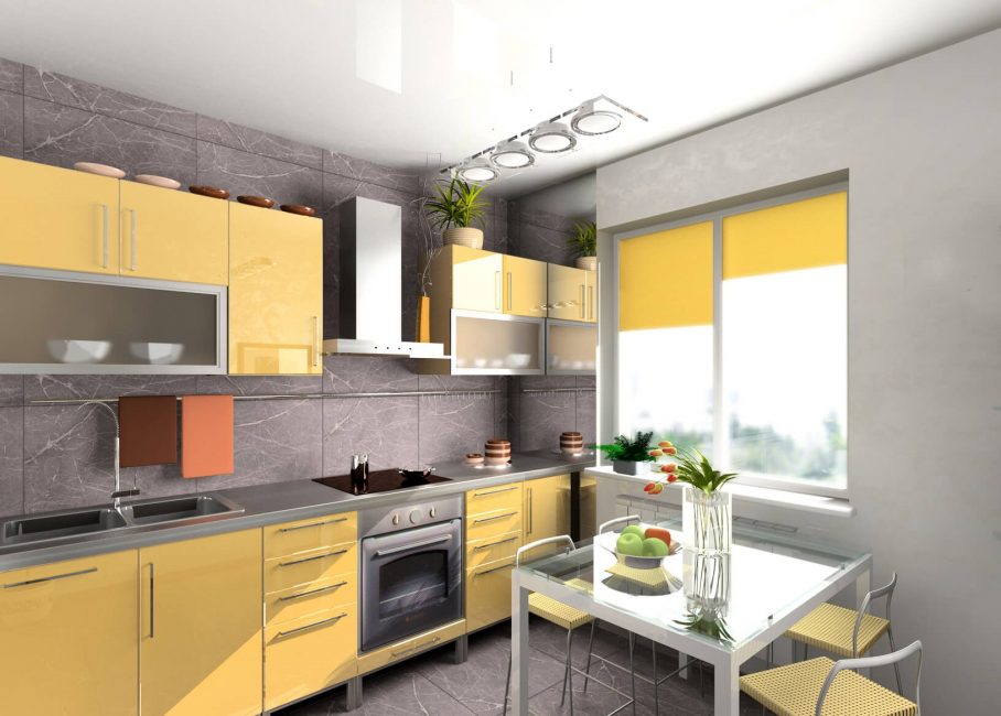 Pode ser um bom complemento para a cozinha com paredes de gesso veneziano.