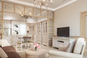 O interior da sala de estar no estilo da Provence - o charme da França em sua casa (mais de 170 fotos)