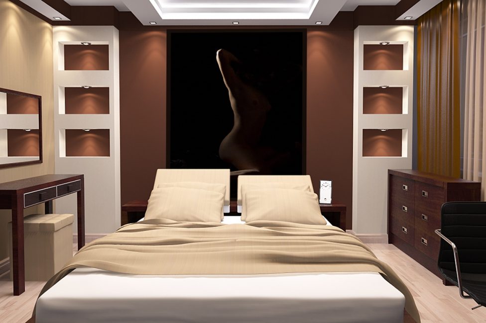 No interior do quarto marrom terá a melhor maneira possível.
