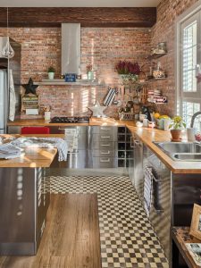 Cozinhas urbanas chiques em estilo loft - 255+ (Foto) Atmosfera industrial