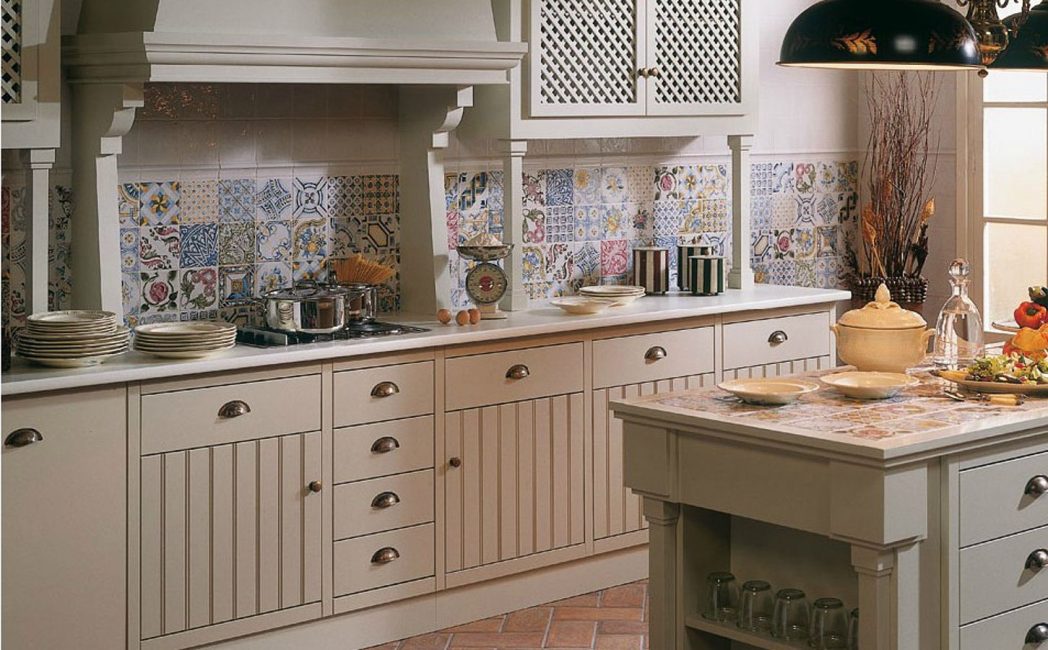 Mosaico no interior da cozinha
