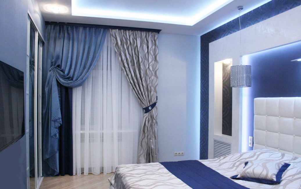 Azul combinado com branco