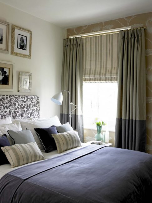 Roman em combinação com cortinas comuns