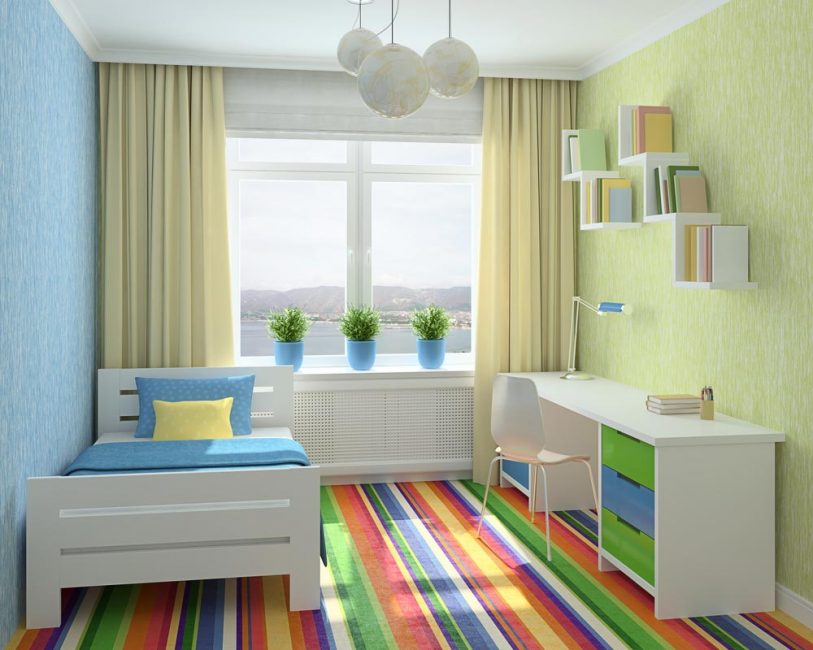 O design do quarto da criança depende da idade da criança.