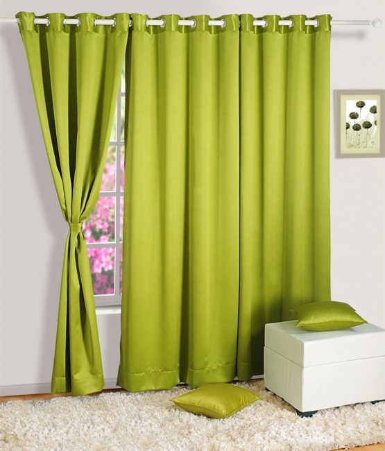Cortinas de cor verde verão