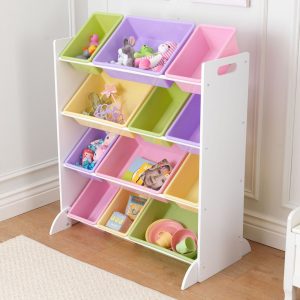 Rack para livros e brinquedos no berçário: Uma solução simples e original de sistema de armazenamento do tipo 