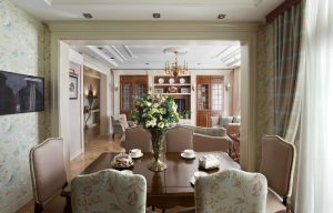 Elegância discreta do estilo americano: Escolhendo um design para um apartamento (sala de estar, quarto, cozinha)