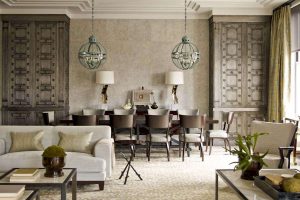 Elegância discreta do estilo americano: Escolhendo um design para um apartamento (sala de estar, quarto, cozinha)