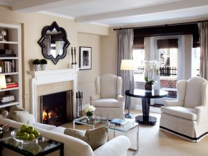 Elegância discreta do estilo americano: Escolhendo um design para um apartamento (sala de estar, quarto, cozinha)