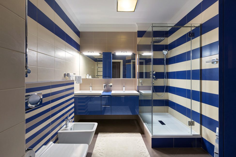 Nós combinamos azul com branco