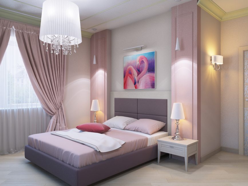Quarto feminino e romântico