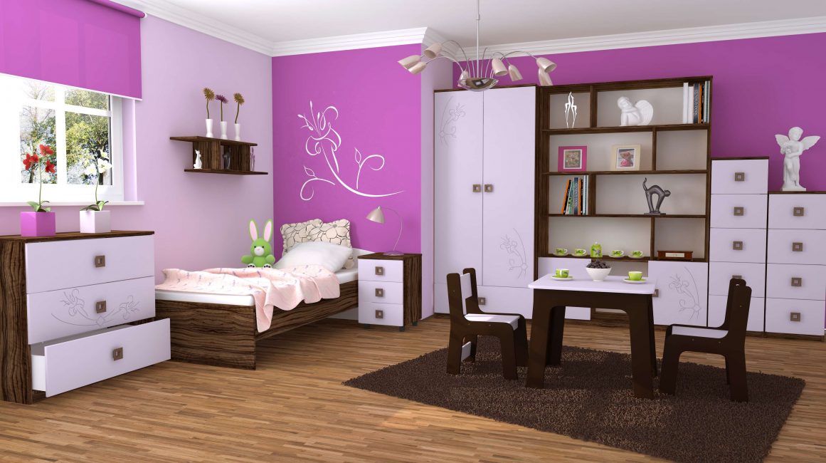 Quarto bonito e delicado para uma menina
