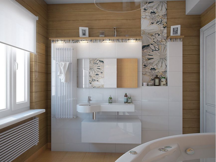Uma pequena sala com um design moderno.