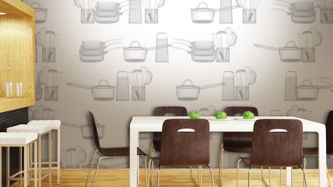 Desenho sob a forma de utensílios de cozinha