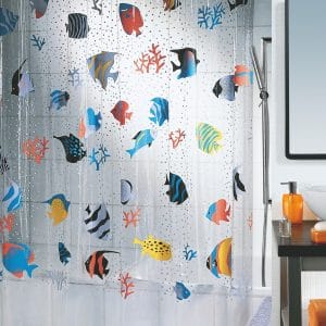 A escolha de cortinas no banheiro: 175+ (foto) para o seu design (tecido, plástico, vidro)