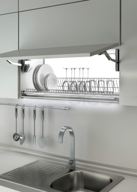 Armário de cozinha iluminado