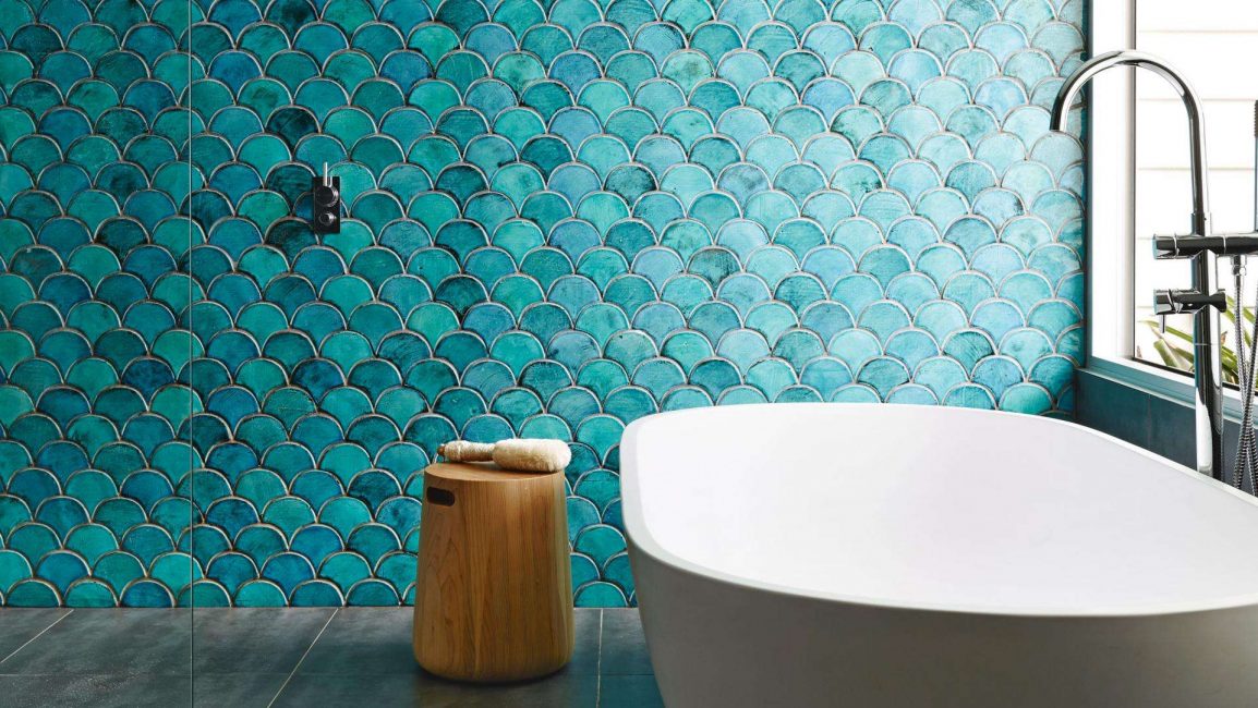 Azulejos turquesas na parede