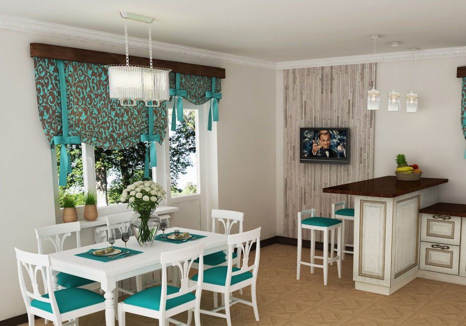 Acessórios brilhantes em forma de cortinas