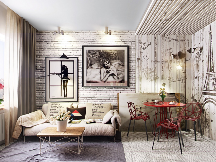 Parede de tijolos no interior - Uma maneira espetacular de transformar sua casa (mais de 260 fotos). A combinação na sala de estar, na cozinha, no quarto