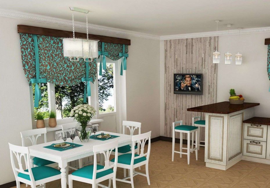 Área de jantar em estilo clássico