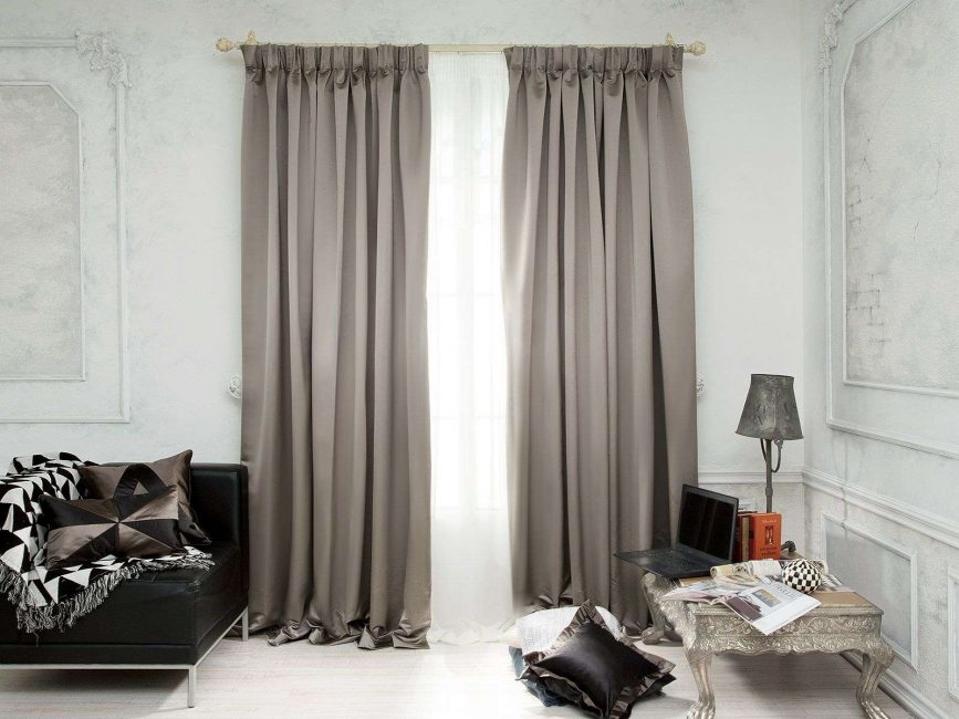 Belíssimas cortinas de ilhós: uma homenagem à moda ou um detalhe prático de design? 175+ (fotos) novos produtos para sala de estar, quarto, cozinha