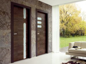 Portas com inserções de vidro: 180+ (foto) opções de plástico, madeira e alumínio (entrada, interior, cupê)