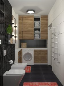 Cesto de roupa na casa de banho: 145+ (foto) construído, vime, canto