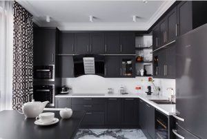Nova tendência no mundo da cozinha - Cozinha preta no interior (mais de 220 combinações de fotos no design)