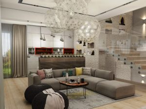 Lustres modernos para a sala de estar: 195+ (Foto) Soluções de interiores