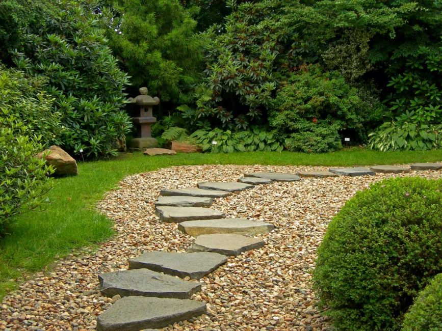 Cascalho em design de paisagem
