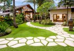 Como é bonito fazer caminhos de jardins com as próprias mãos a baixo custo? Mais de 180 fotos de opções suburbanas de diferentes materiais (telhas, plástico, borracha)