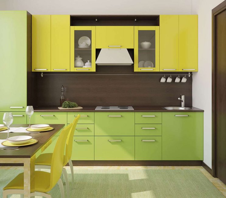 Chic tandem luz verde com marrom