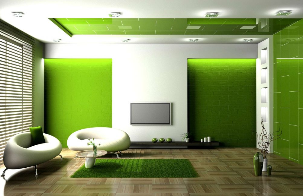 A combinação de branco e verde claro