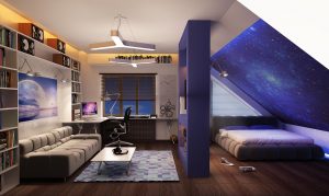 Idéias de design surpreendentes Quartos no sótão: 200 + (Foto) Interiores em estilo contemporâneo