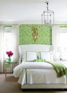 Como fazer um quarto verde interior o melhor lugar para relaxar? 175+ (Fotos) Opções de design (cortinas, papel de parede, paredes)