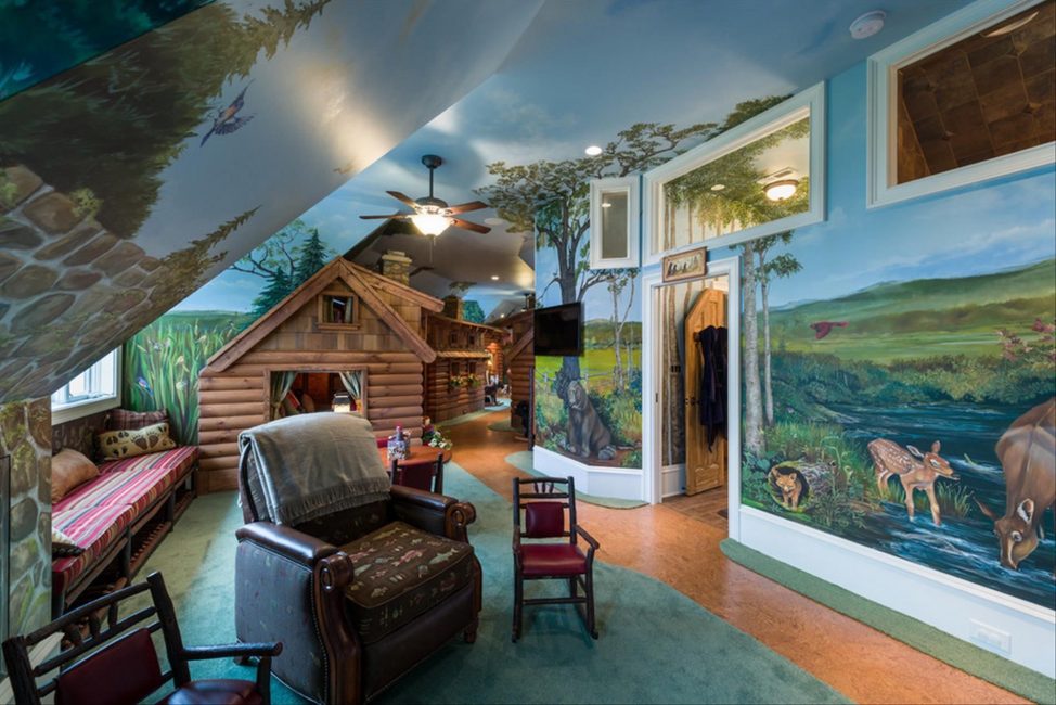 Sala para jogos em uma casa particular