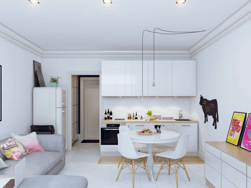 Estilo minimalista com uma área de estar