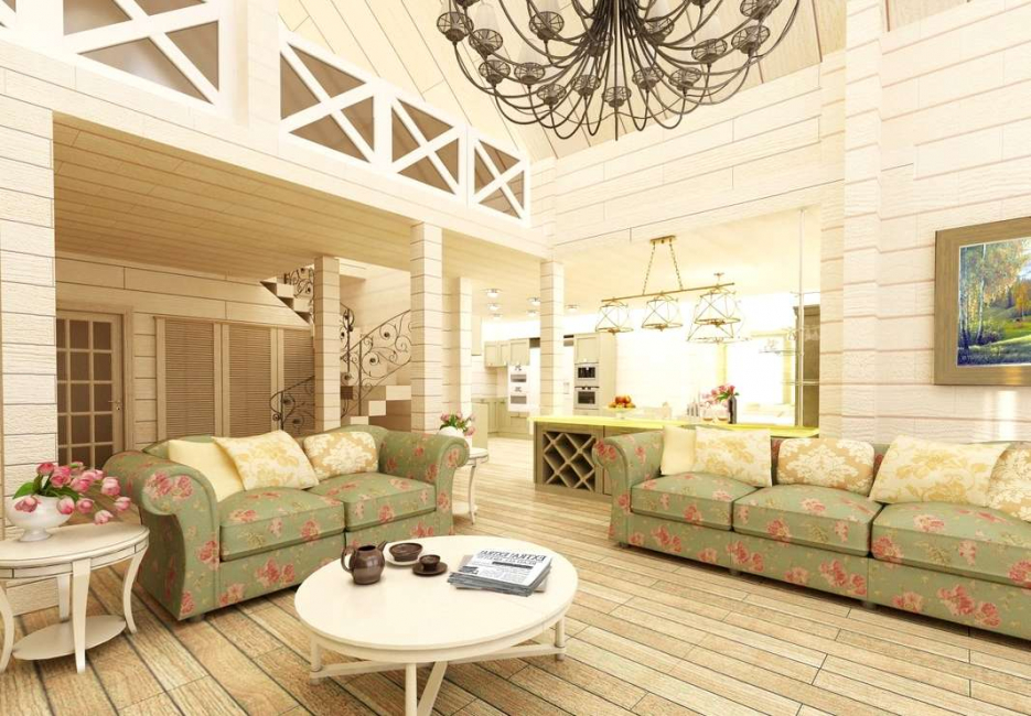 Sala de estar em estilo provençal