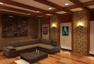 Teto de madeira com vigas decorativas: 165+ (Foto) design e decoração