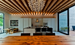 Teto de madeira com vigas decorativas: 165+ (Foto) design e decoração