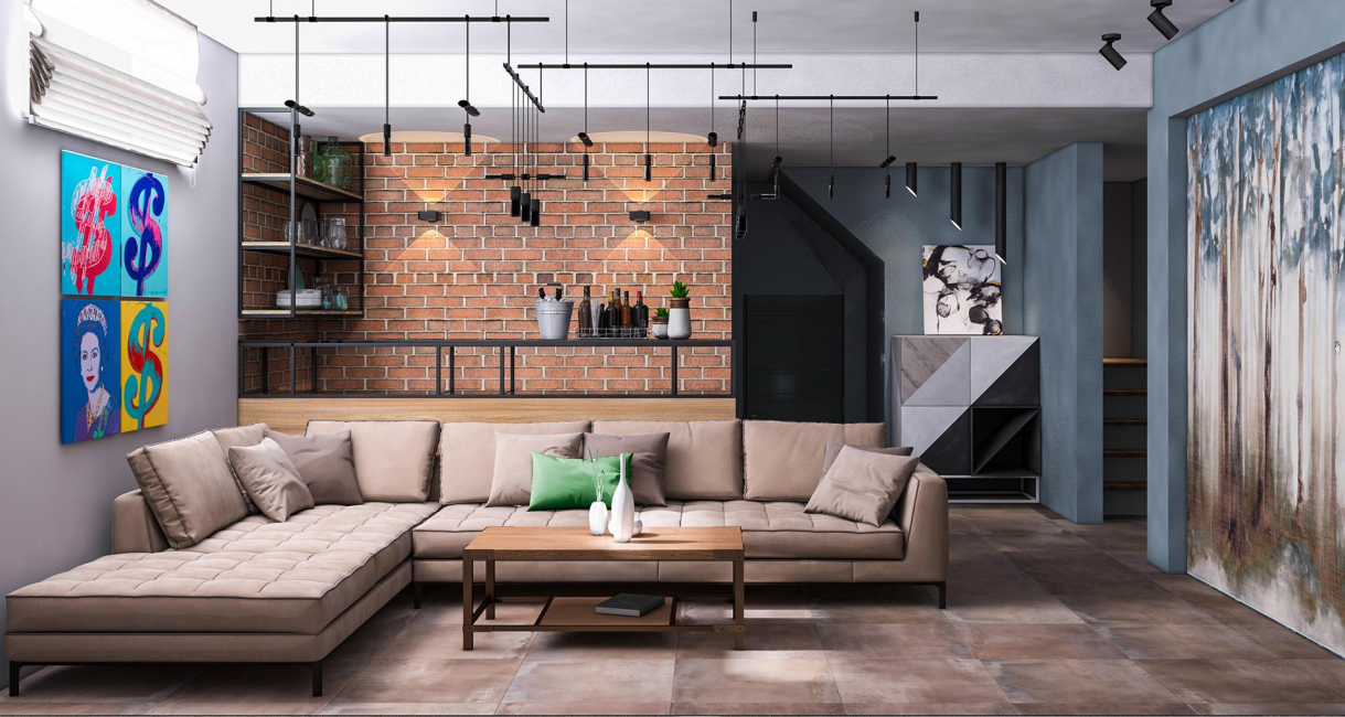Loft estilo sala de estar