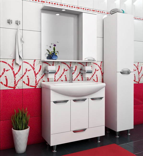 Branco combinado com vermelho