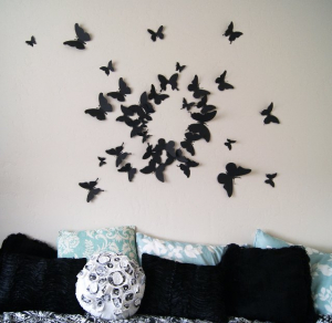 Lindas borboletas na parede faça você mesmo: 140+ (Foto) decorações no interior (papel, volumétrico, adesivos)