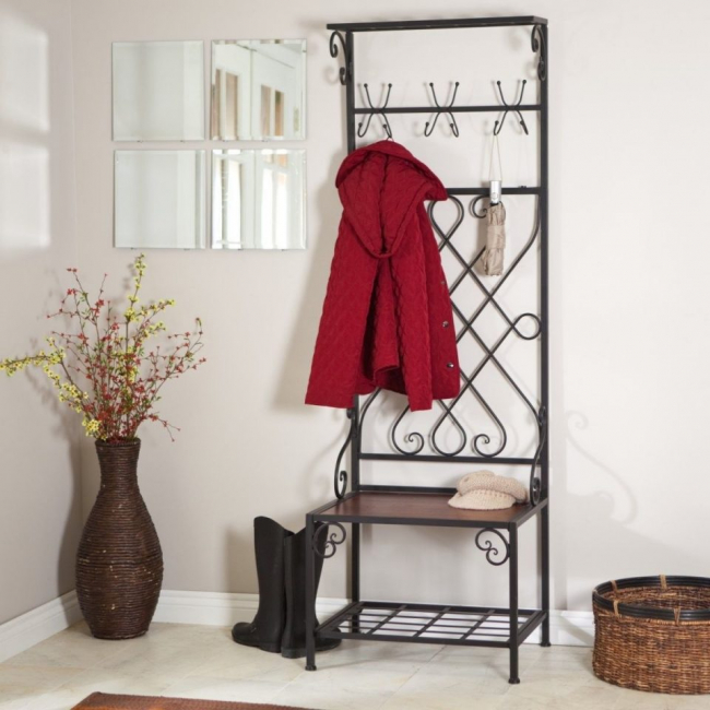 Os tipos mais práticos de banquetas para o corredor: com prateleiras, assento e cabide! 215+ (Photo) Exemplos de design