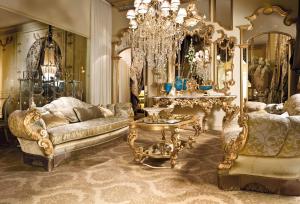 Cor dourada no interior - Design elegante entre luxo e luxo (205+ Foto de cozinha, quarto, sala de estar)