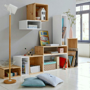 Uma interessante seleção de prateleiras para salas de diferentes funcionalidades: 220 + Foto Zoneamento conveniente para crianças, sala de estar, banheiro