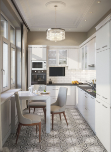 O conforto começa com uma kitchenette: mais de 140 Ideias Fotográficas para a cozinha (pequena, esquina, com um local para dormir)