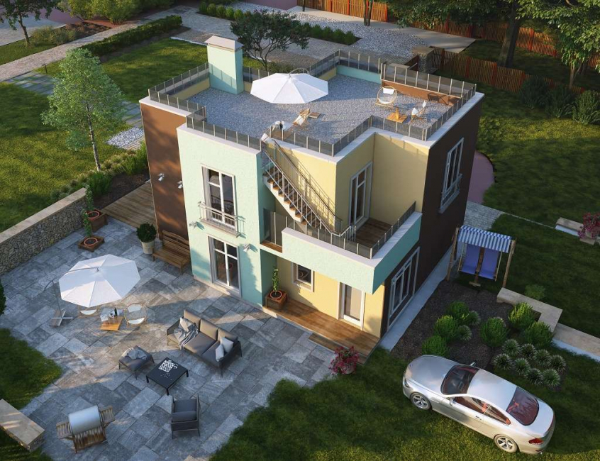 Construção do site no telhado da casa